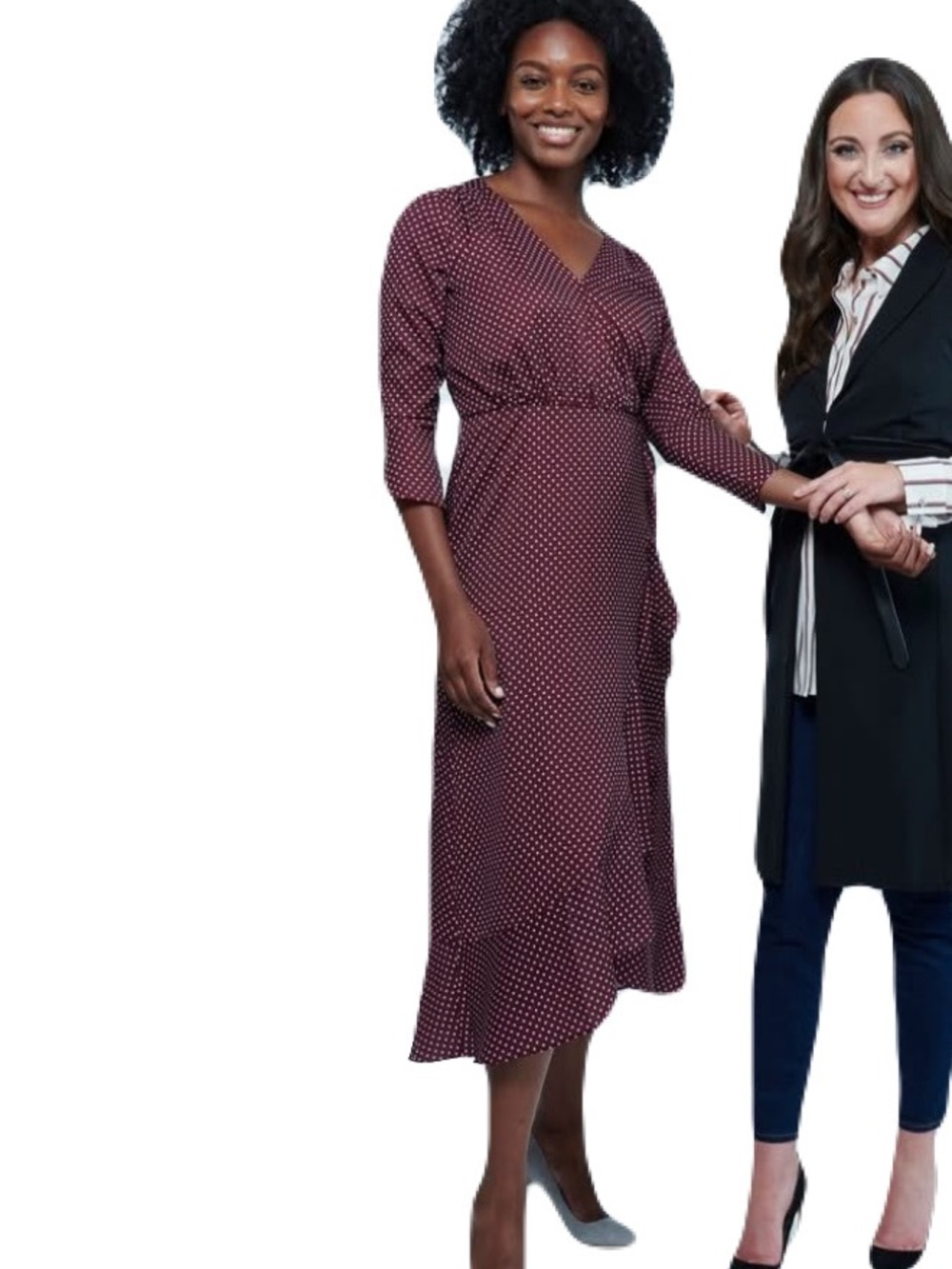 QVC StyleList by Michaela Polka Dot Midi Dress with Ruffles